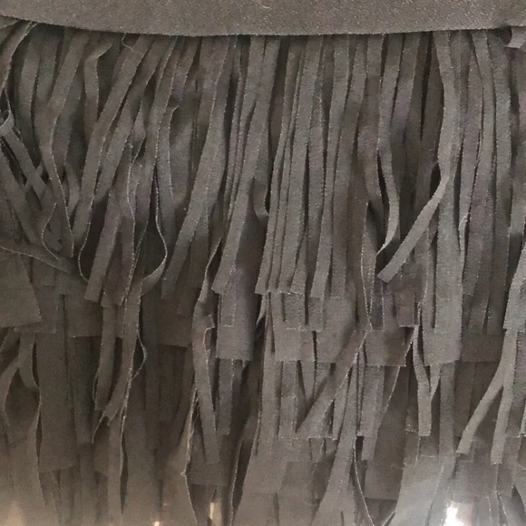 Banana Republic Fringe Crepe Blouse, black, XS - Picture 4 of 6